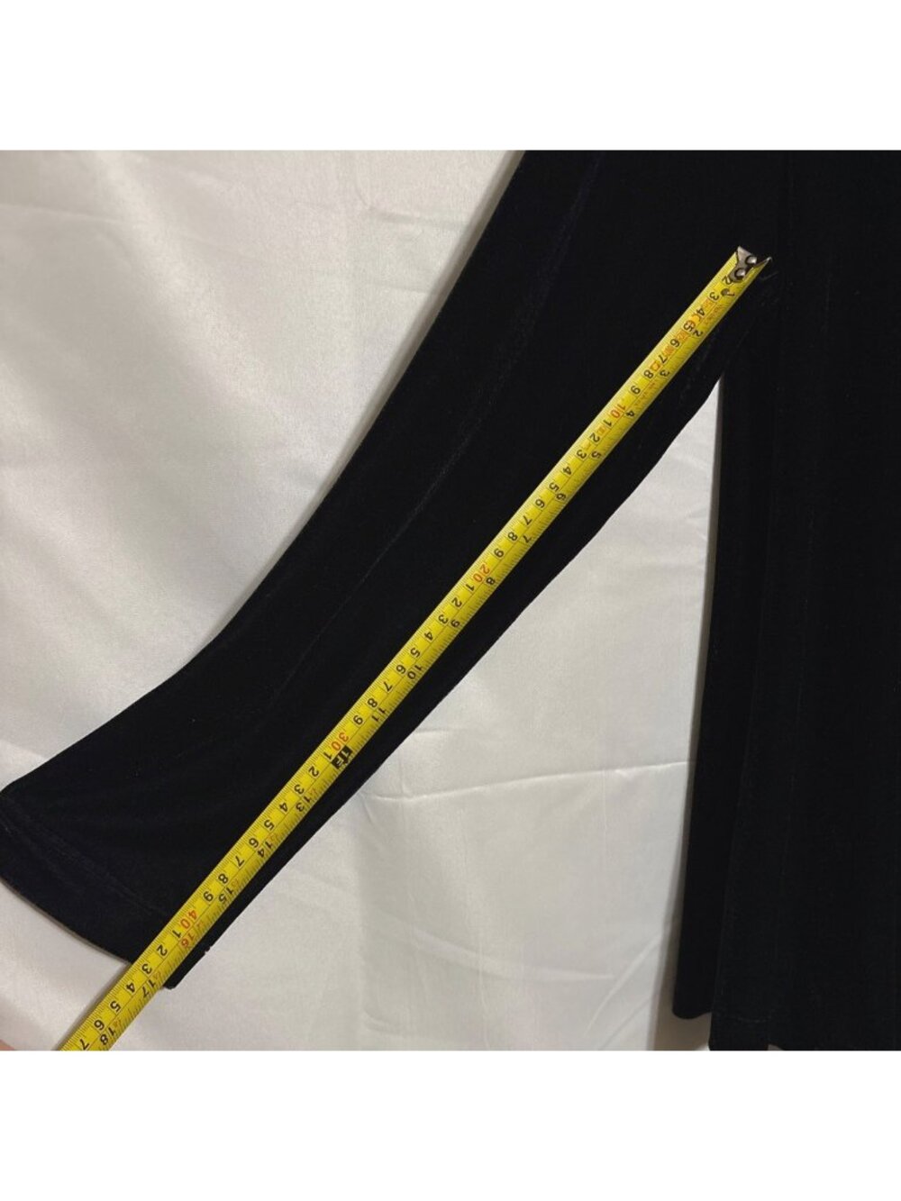 Soft Surroundings Black Velvet Drape Front Long Sleeve Top L - Picture 6 of 6
